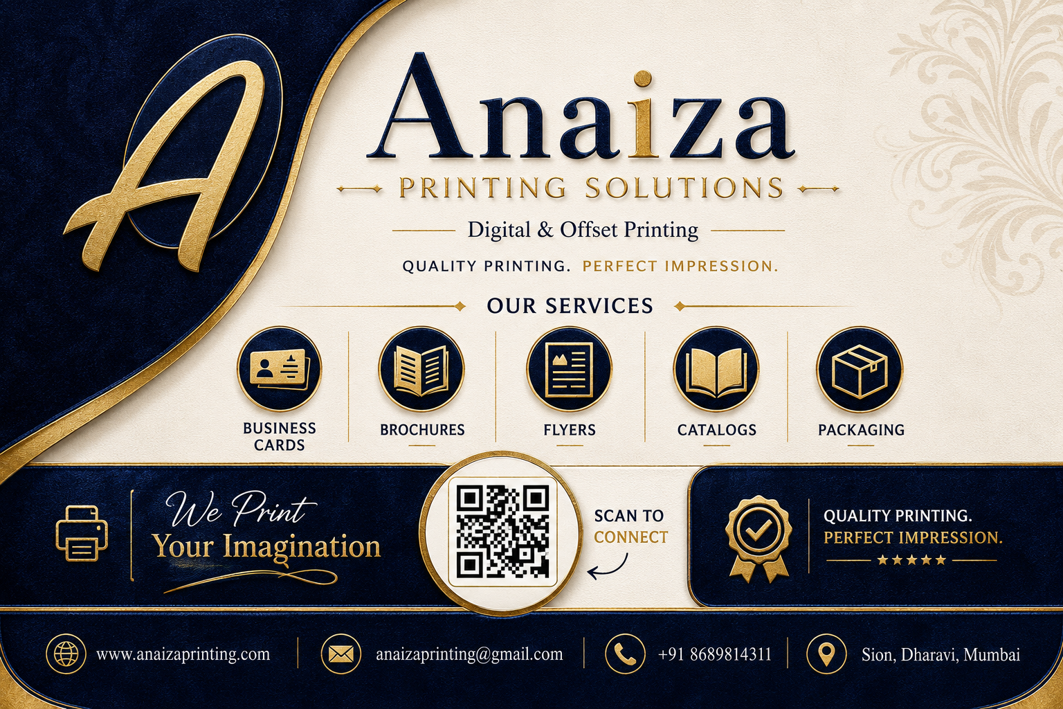 Custom luxury visiting card printing to elevate brand identity — Anaiza Printing Solutions, Mumbai