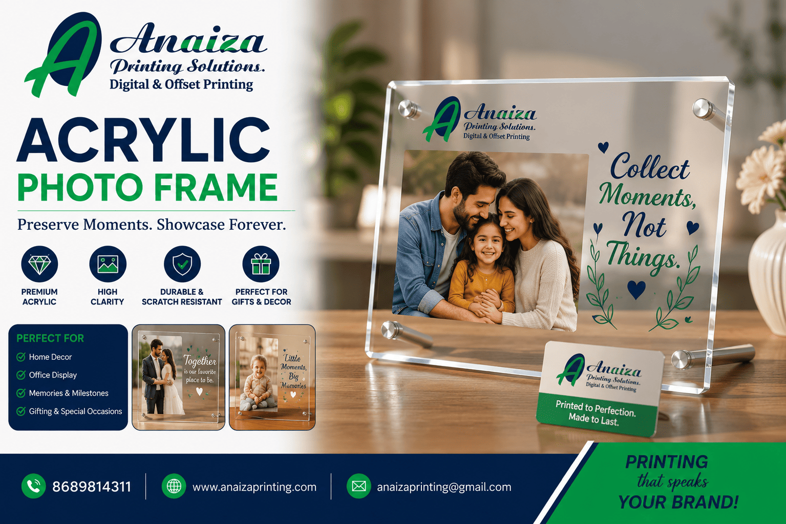 Acrylic photo frames and customized personalized photo gifts in Mumbai