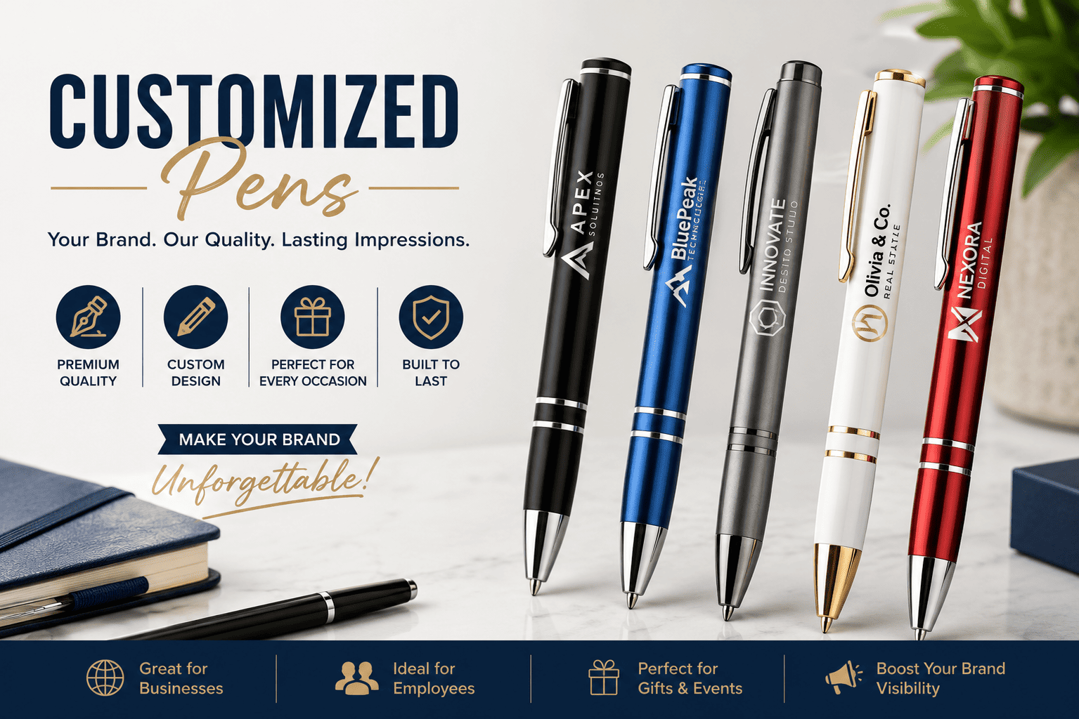 Customized logo printed pens for corporate branding in Mumbai