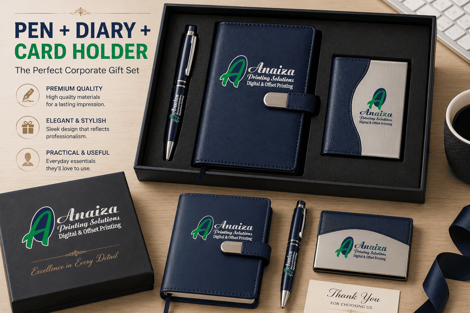 Pen diary card holder gift sets and customized corporate gift combos in Mumbai