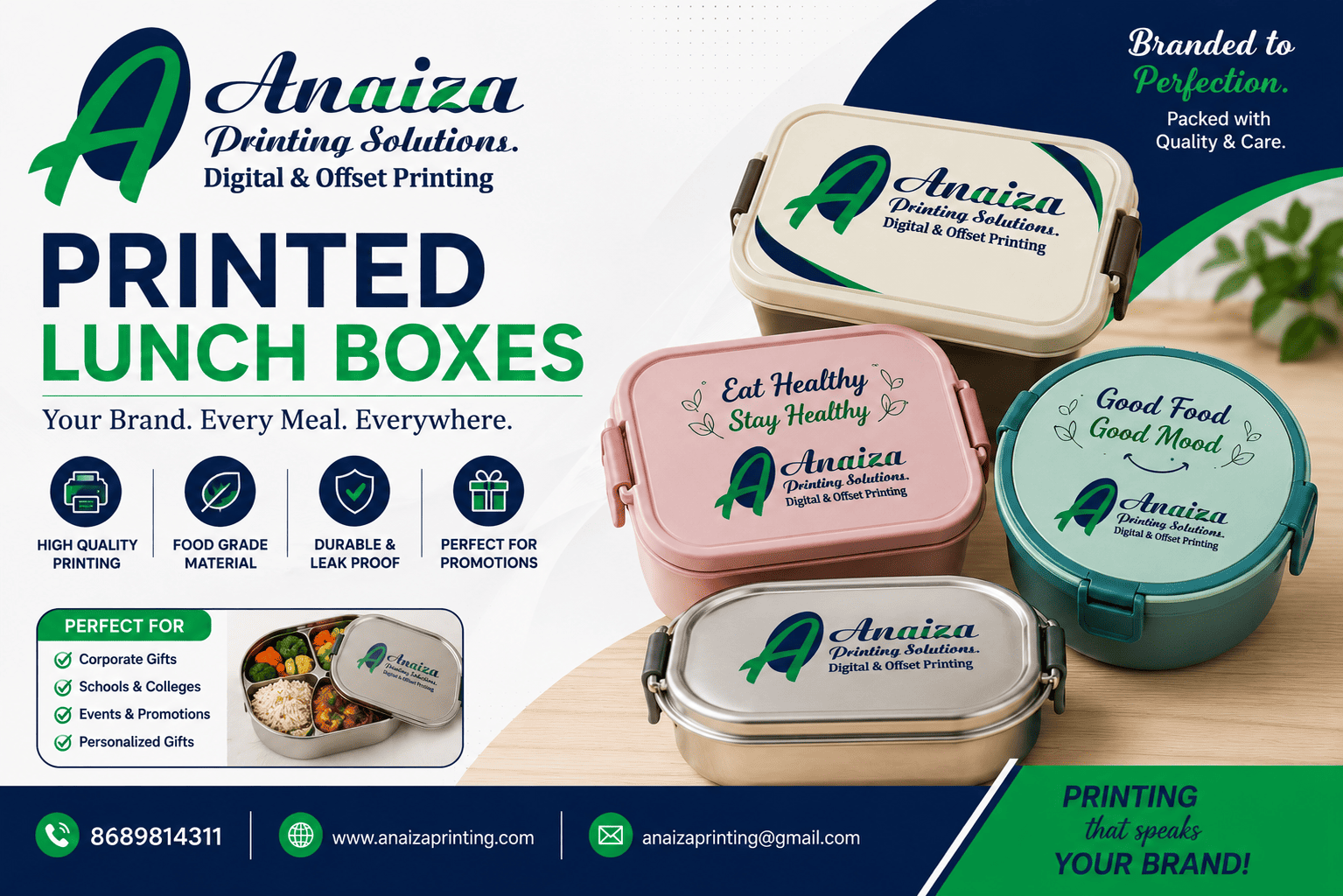 Printed lunch boxes and customized tiffin box printing in Mumbai