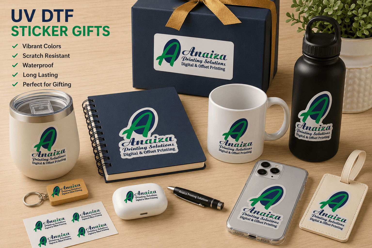 Custom UV DTF sticker gifts and personalized gift branding in Mumbai