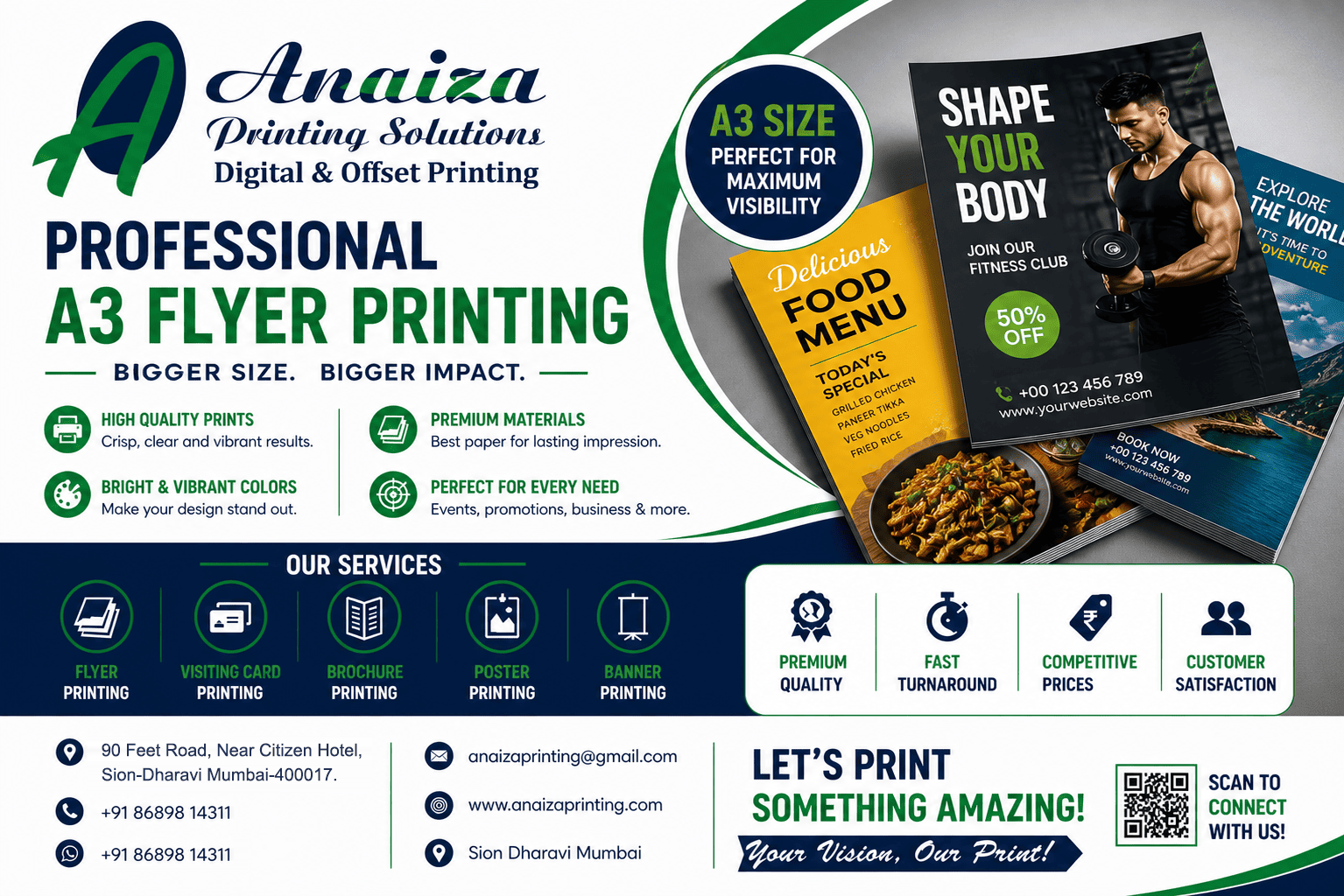 Large format A3 flyer printing and marketing materials in Mumbai
