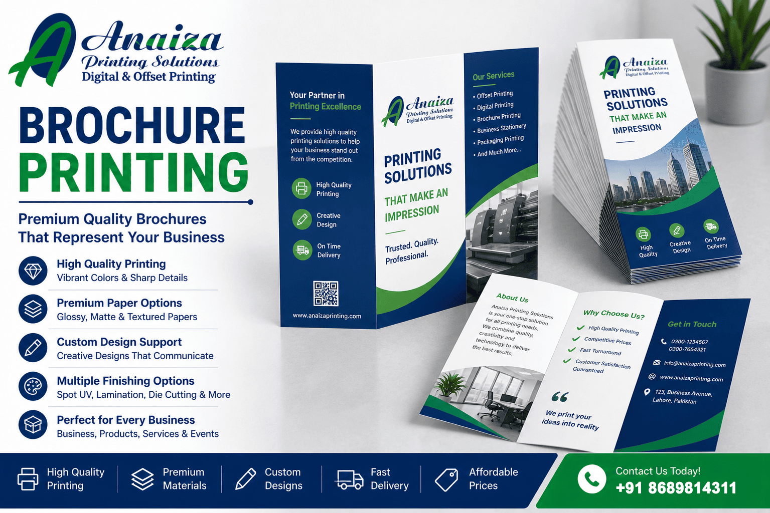 Custom business brochures for marketing and branding