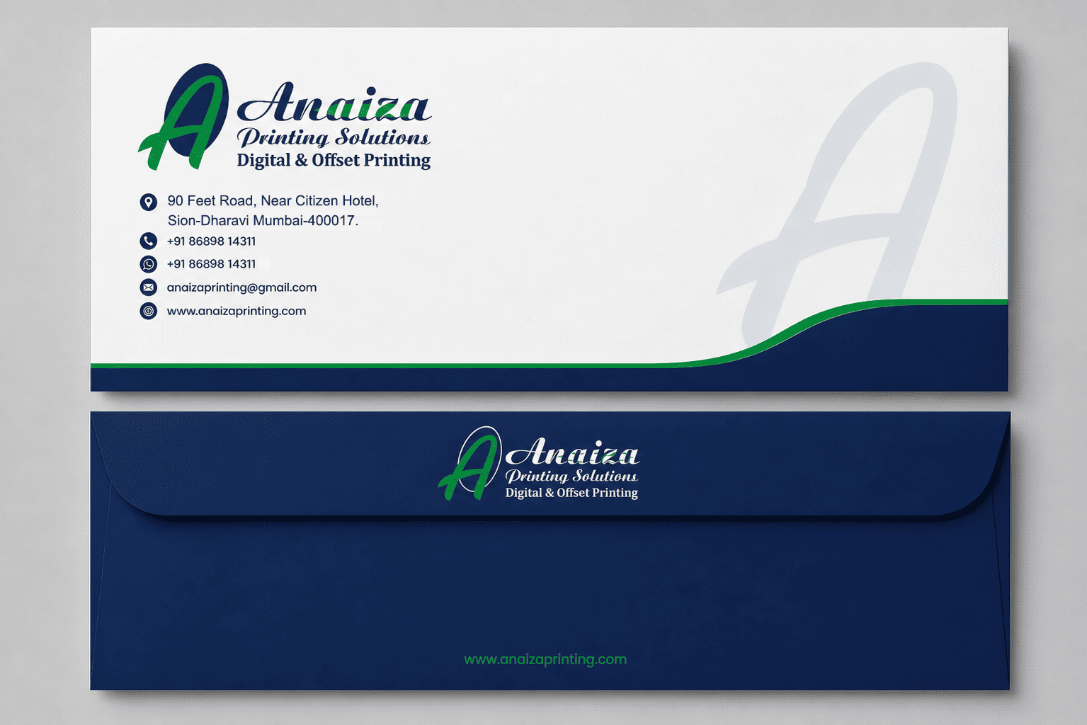 Custom corporate envelopes for A4 document communication
