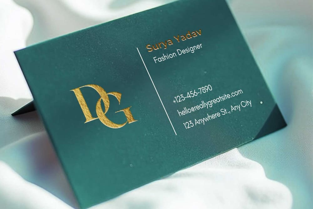 Gold foil business cards for luxury brands and professionals in Mumbai