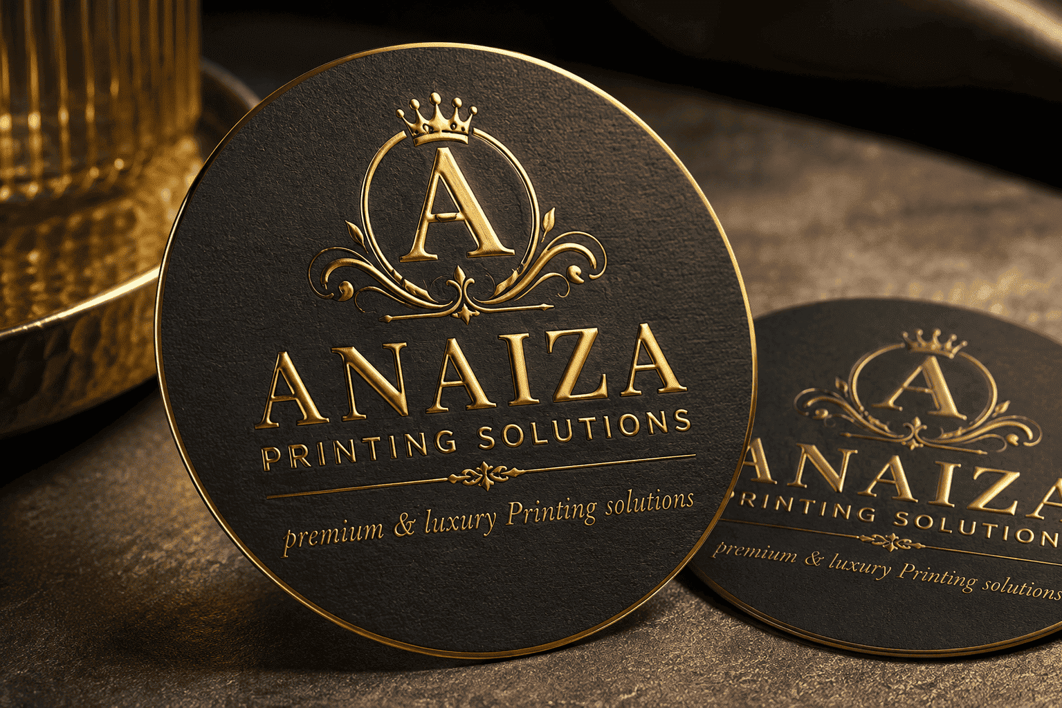 Gold foiling visiting card printing in Mumbai with premium metallic foil finish