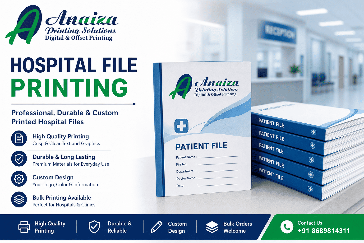Hospital file printing for medical record management