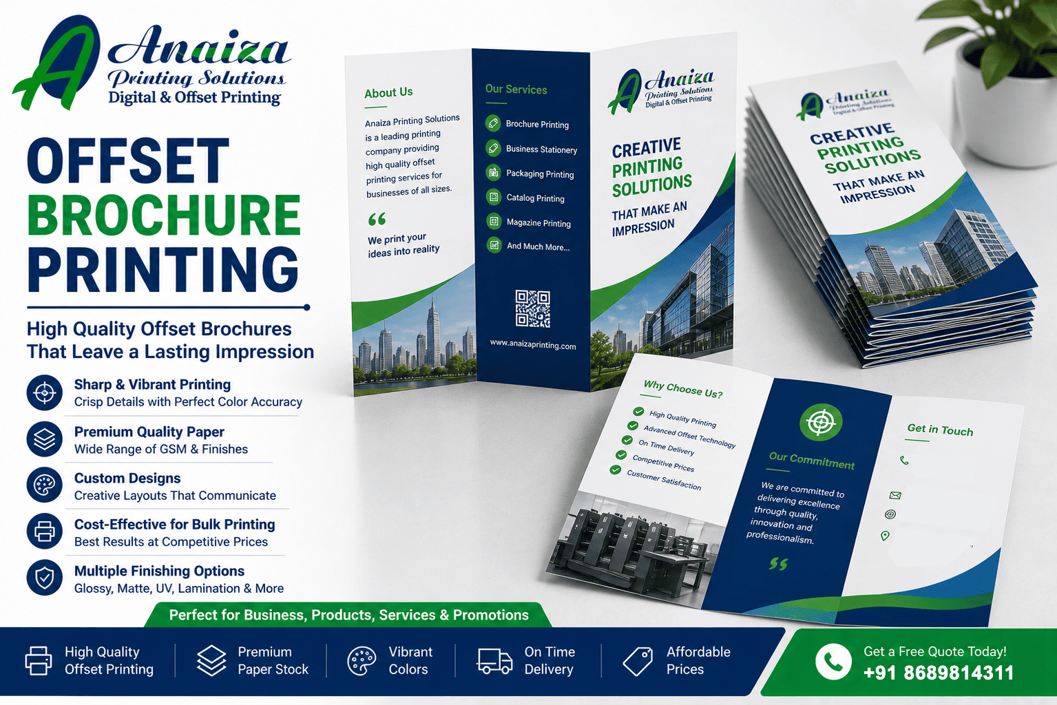 Bulk offset brochure printing for marketing campaigns and catalogs