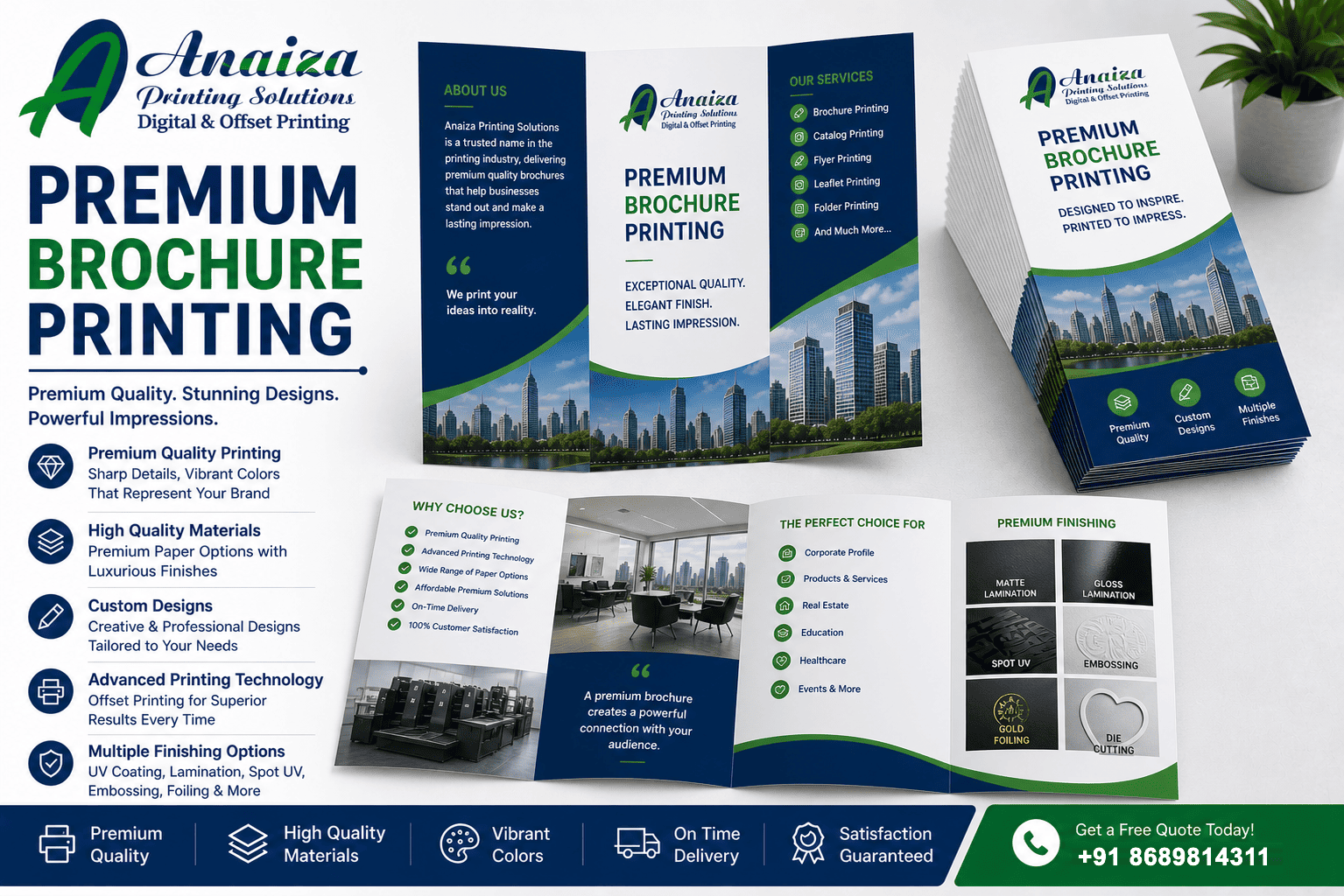 Luxury brochure printing with premium finishes