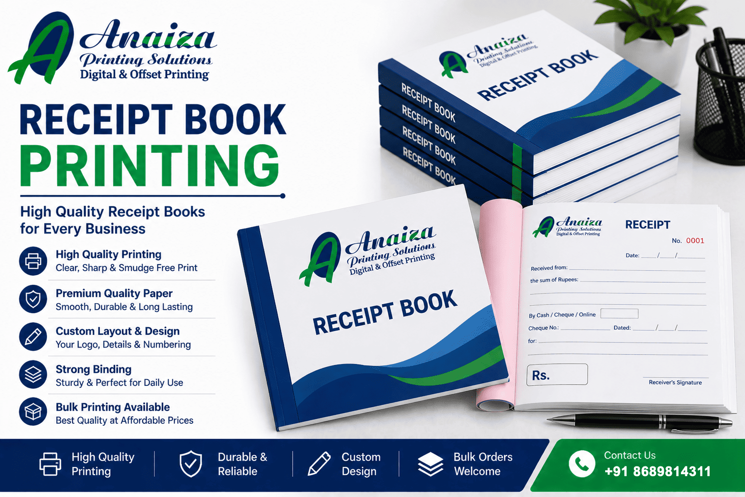 Receipt book printing