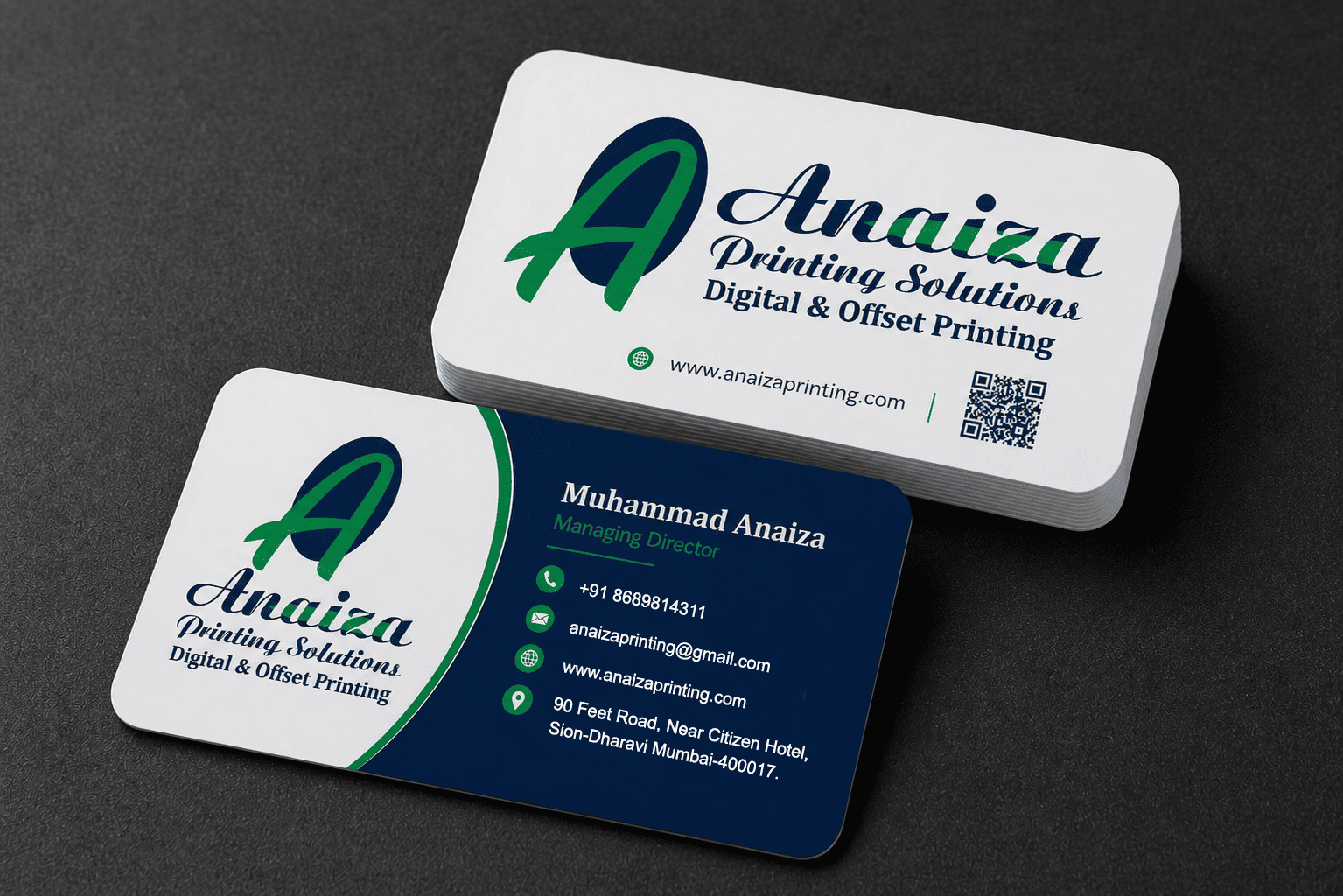 Rounded corner visiting cards with modern premium design