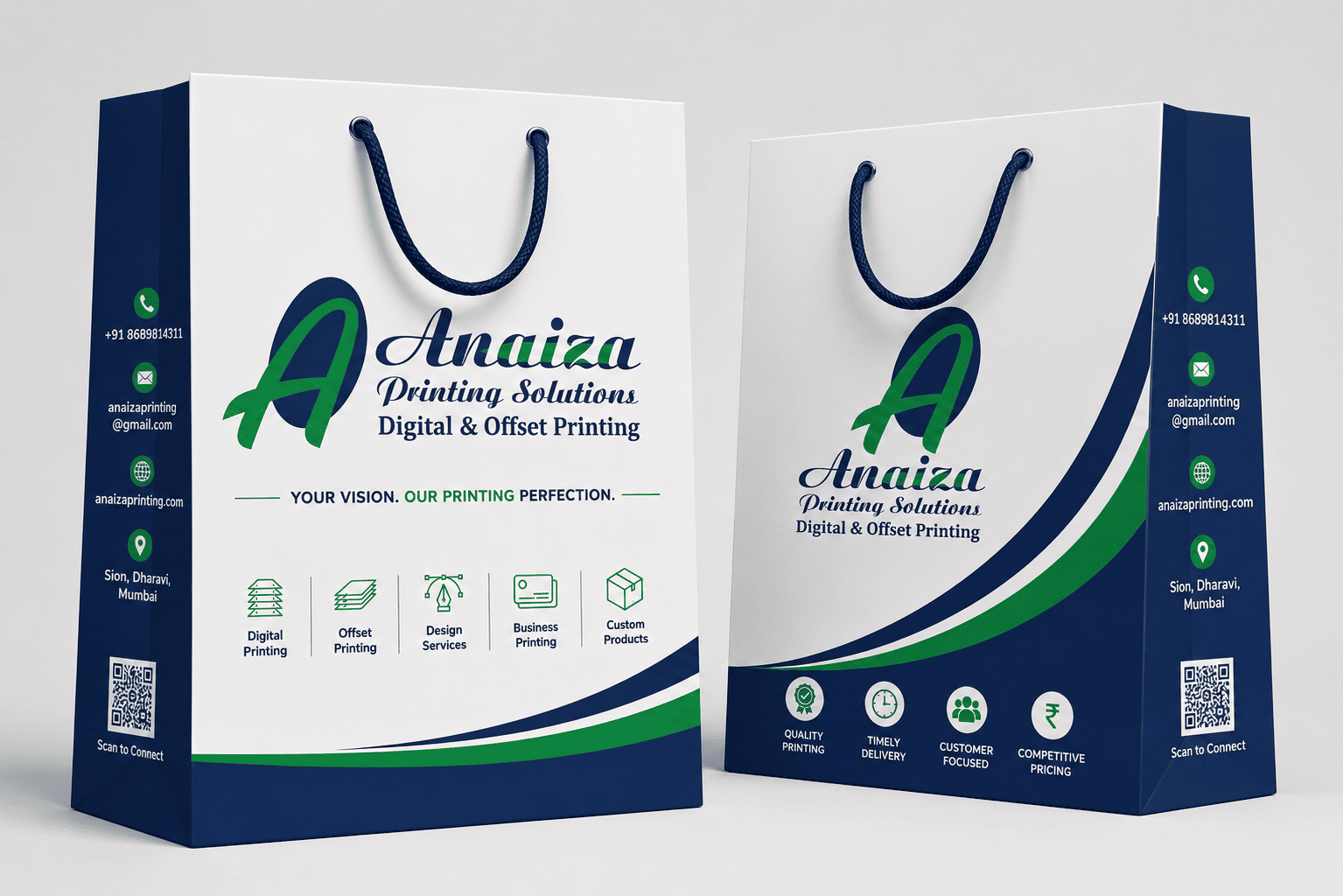 Custom paper shopping bag printing for retail branding