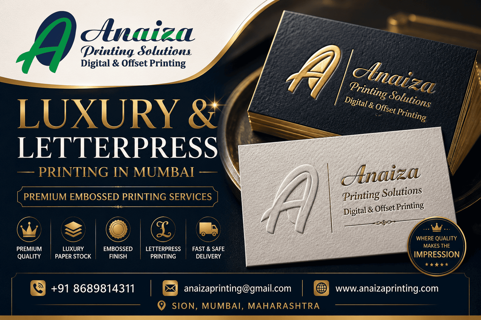 Luxury letterpress and embossed printing for stationery and cards in Mumbai